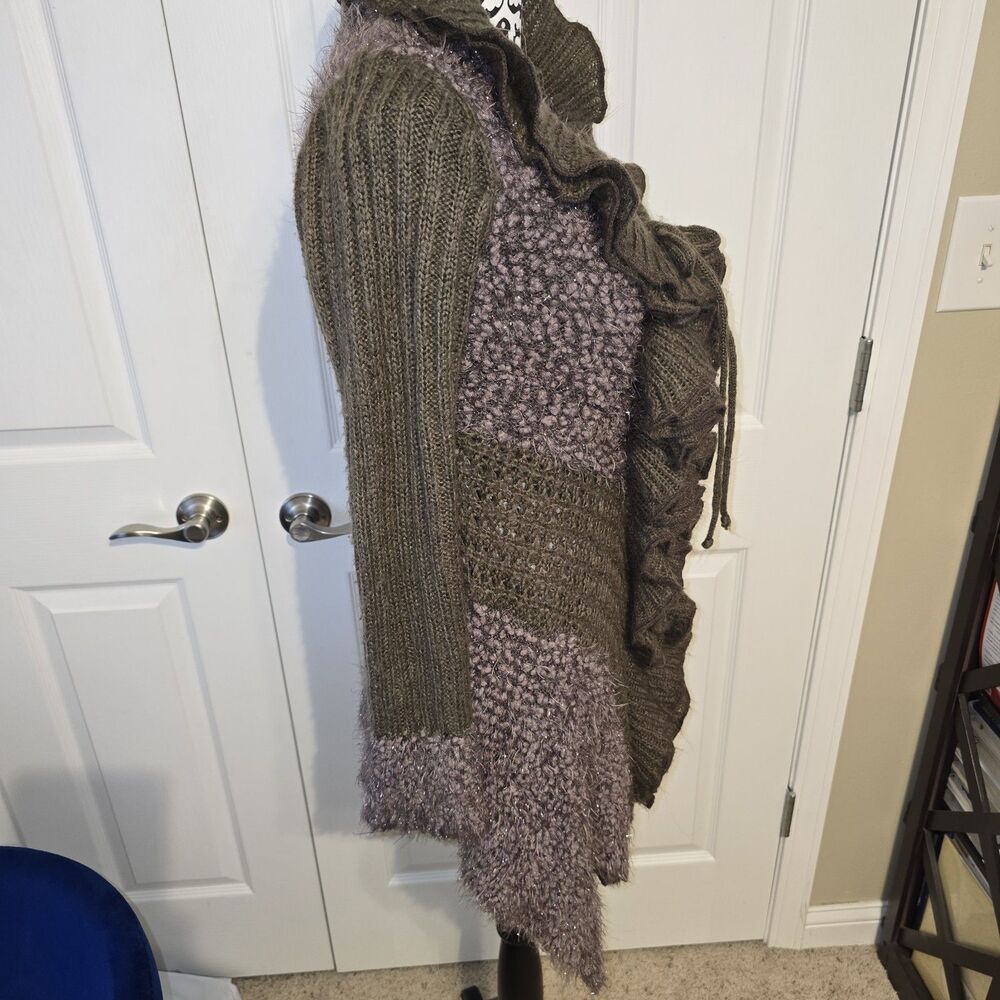Womens Sloni Mohair Wool Sweater Cardigan Dark Academia Whimsigoth L Collard - Picture 6 of 12